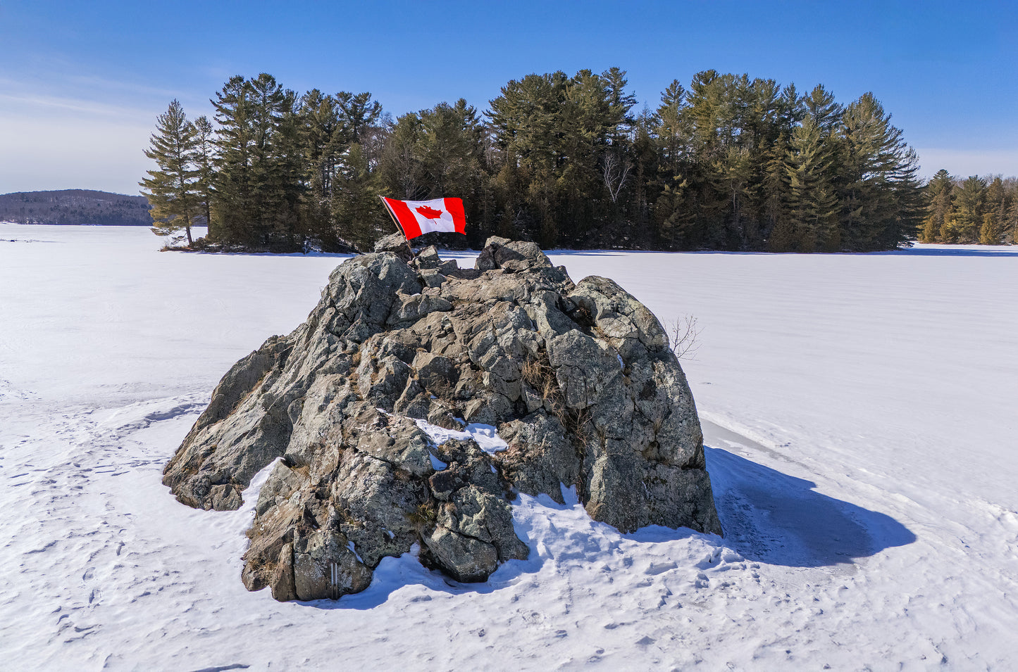 Canvas - The Rock & Flag