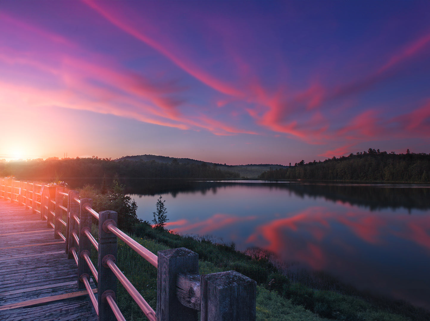 Canvas - Horne Lake Pink Sky