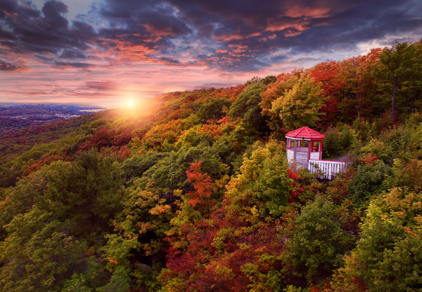 Canvas - Fire Tower Lookout Sunset