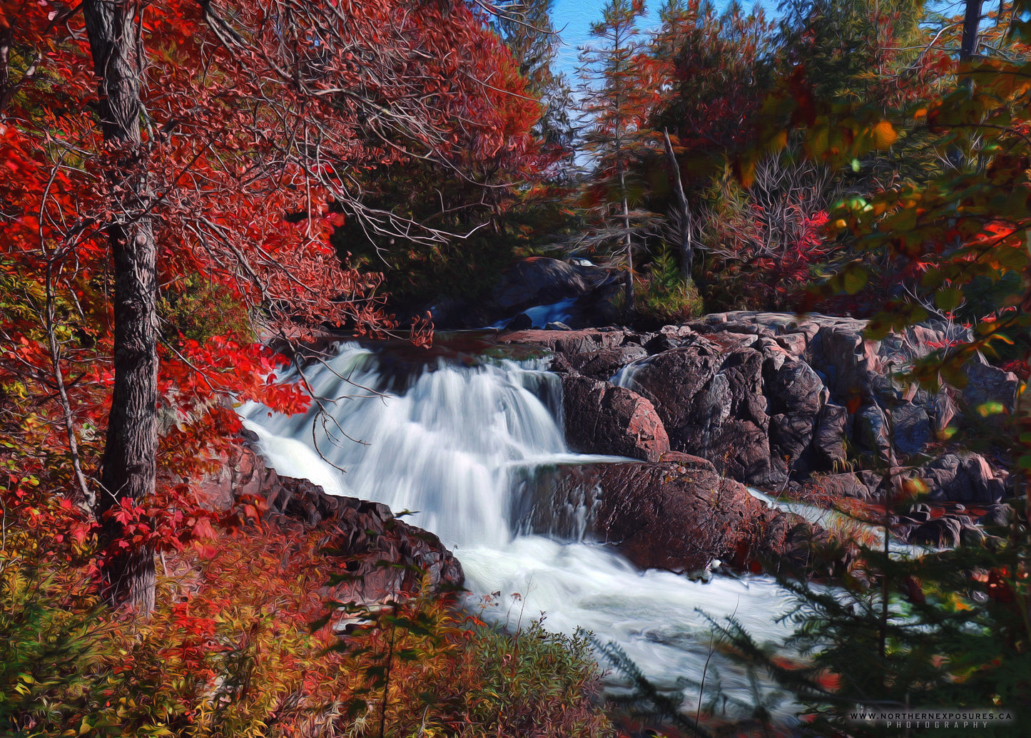 Canvas - Elliot Lake Waterfall 1