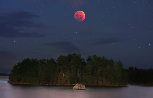 Canvas - The Rock - Spruce Beach - Lunar Eclipse